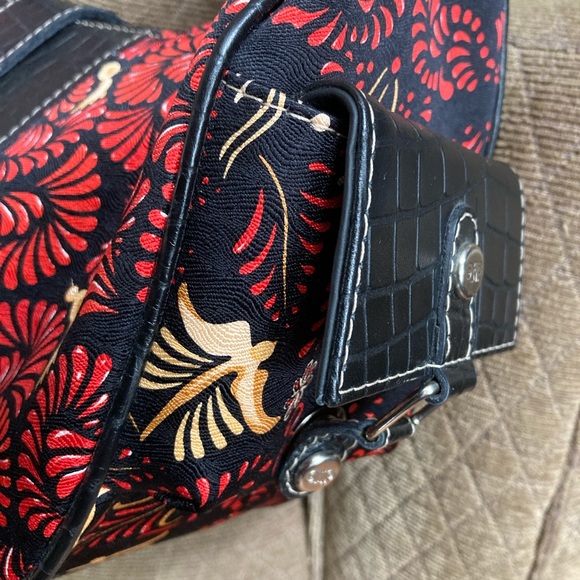 PINEDA COVALIN Vintage Otomi Hobo bag Silk&Leather with stainless steel hardware - Picture 13 of 16